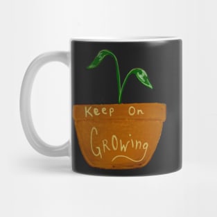 "Keep On Growing" Inspirational Plant Pot Sticker Design Mug